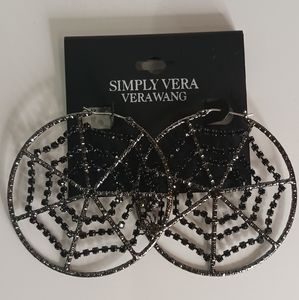 Sparkly spiderweb hoop earrings